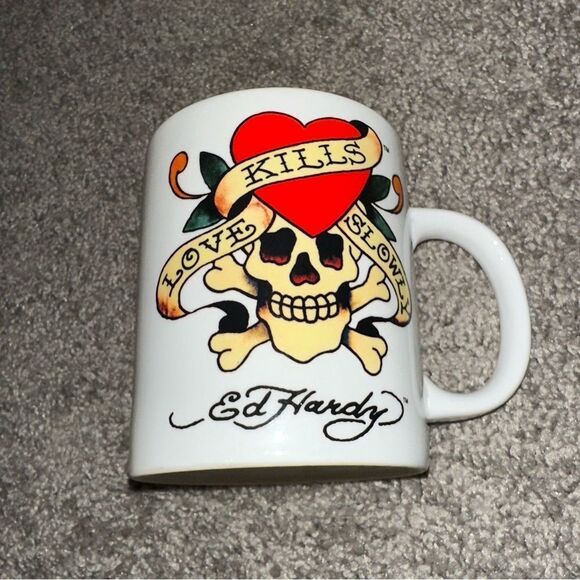 Ed Hardy 2008 Love Kills Slowly Mug roses‎ eagle skull Y2K 2000’s - Picture 4 of 9